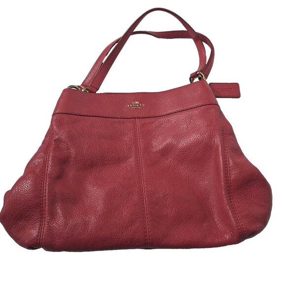 Coach Lexi Raspberry Red Purse Shoulder Bag - Picture 15 of 16